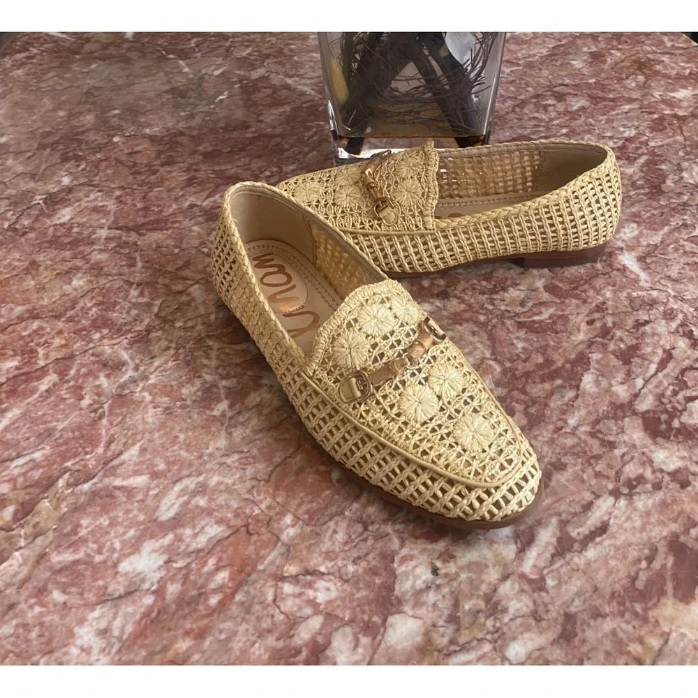 Sam Edelman Women's‎ Lowell Natural/Raffia Loafers Size 6.5 EUC! $160